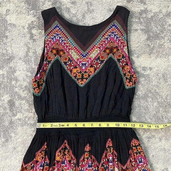 Tanvi Kedia Anthropologie Patchwork Embroidered Chevron Midi Boho Dress - Picture 8 of 16